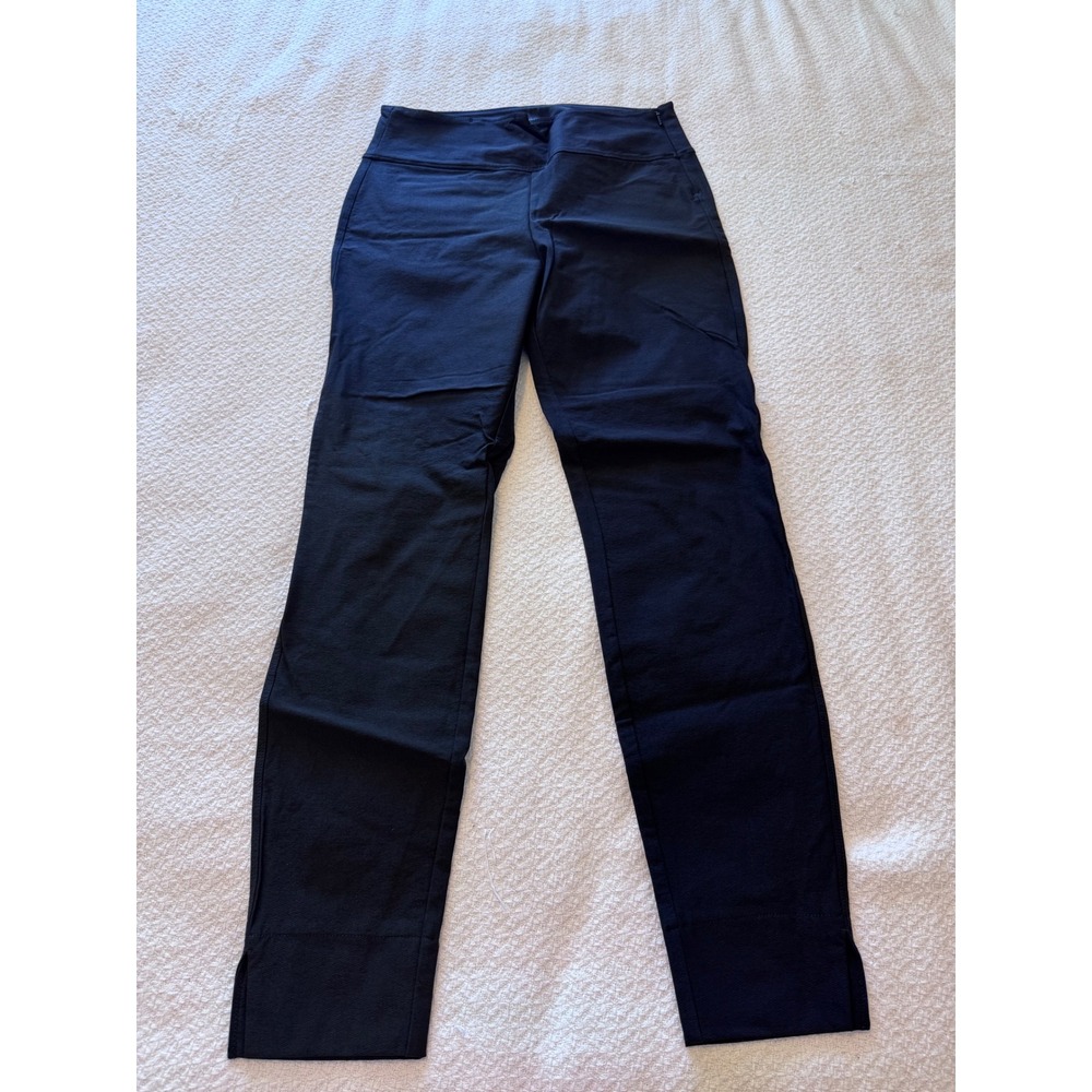 Athleta Wander Slim Ankle Pant Black High Rise Side Zip Trousers 8